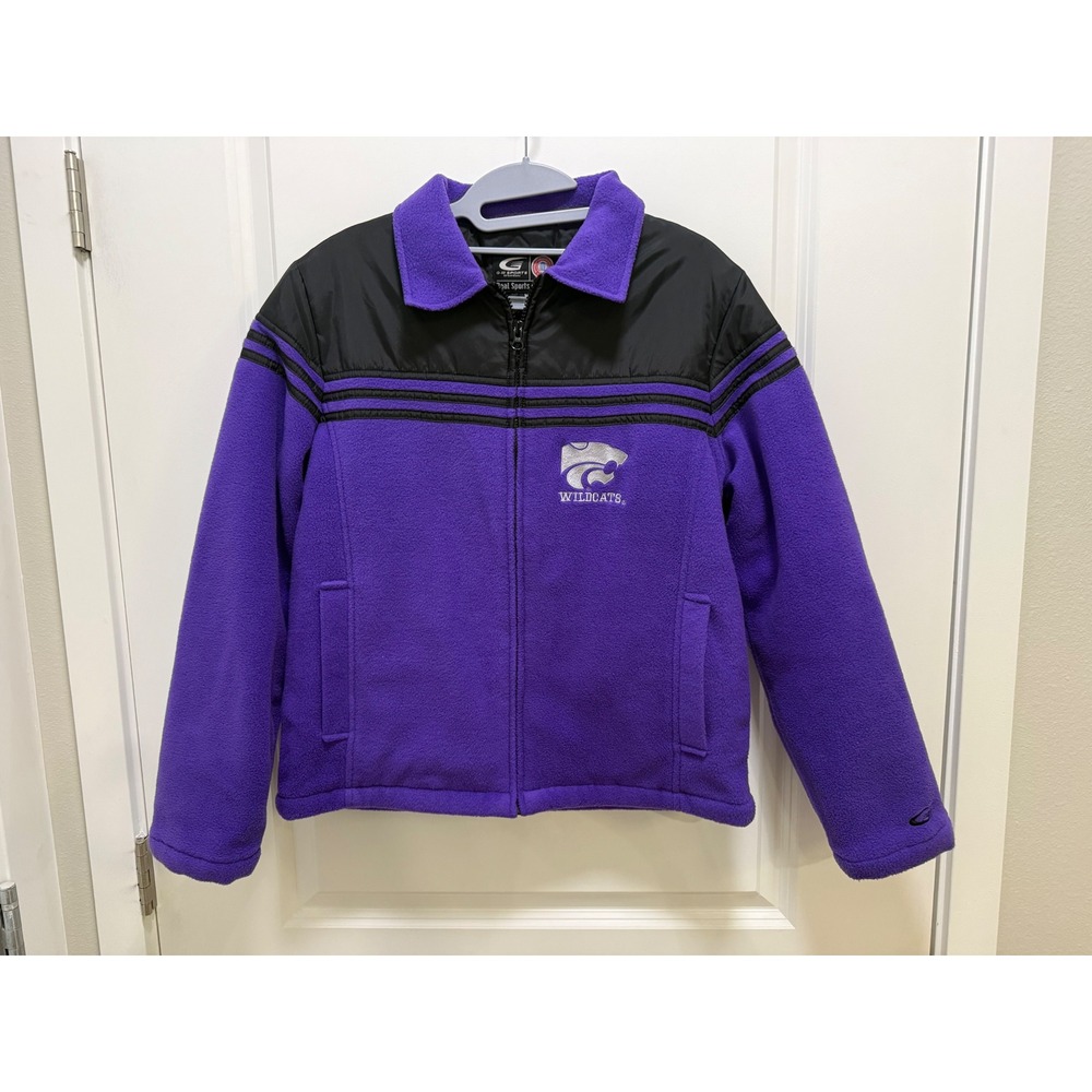 G-III Sports Kansas State Wildcats Women Purple Fleece Full Zip Jacket Large